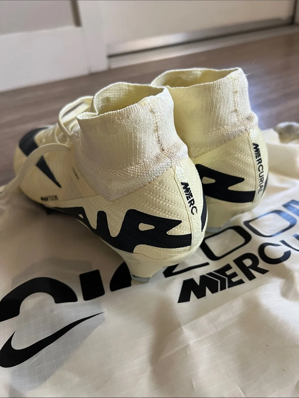 Nike Mercurial Air Zoom Soccer Cleats - Cream/Black